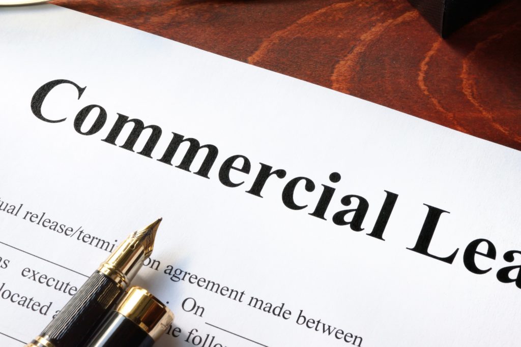 image of commercial lease on a desk 